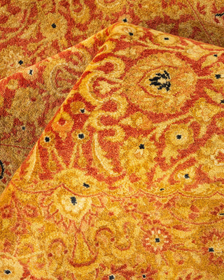 Traditional Mogul Orange Wool Area Rug 6' 2" x 9' 2" - Solo Rugs