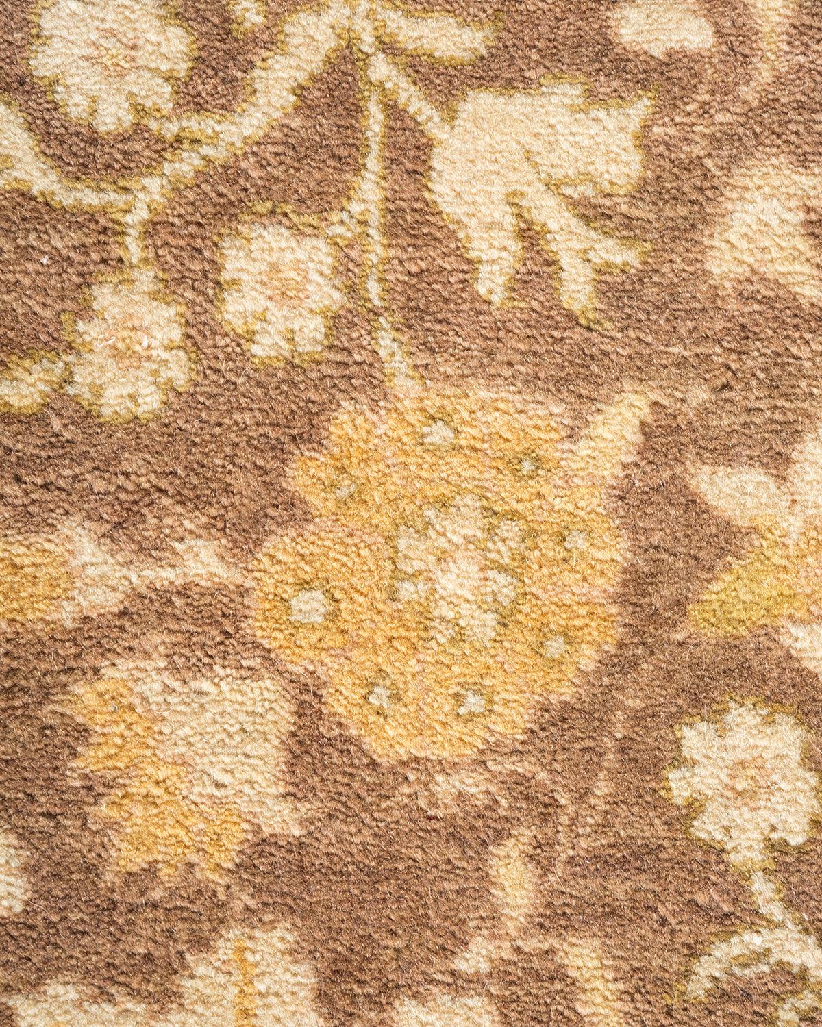 Traditional Mogul Brown Wool Area Rug 6' 2" x 9' 1" - Solo Rugs