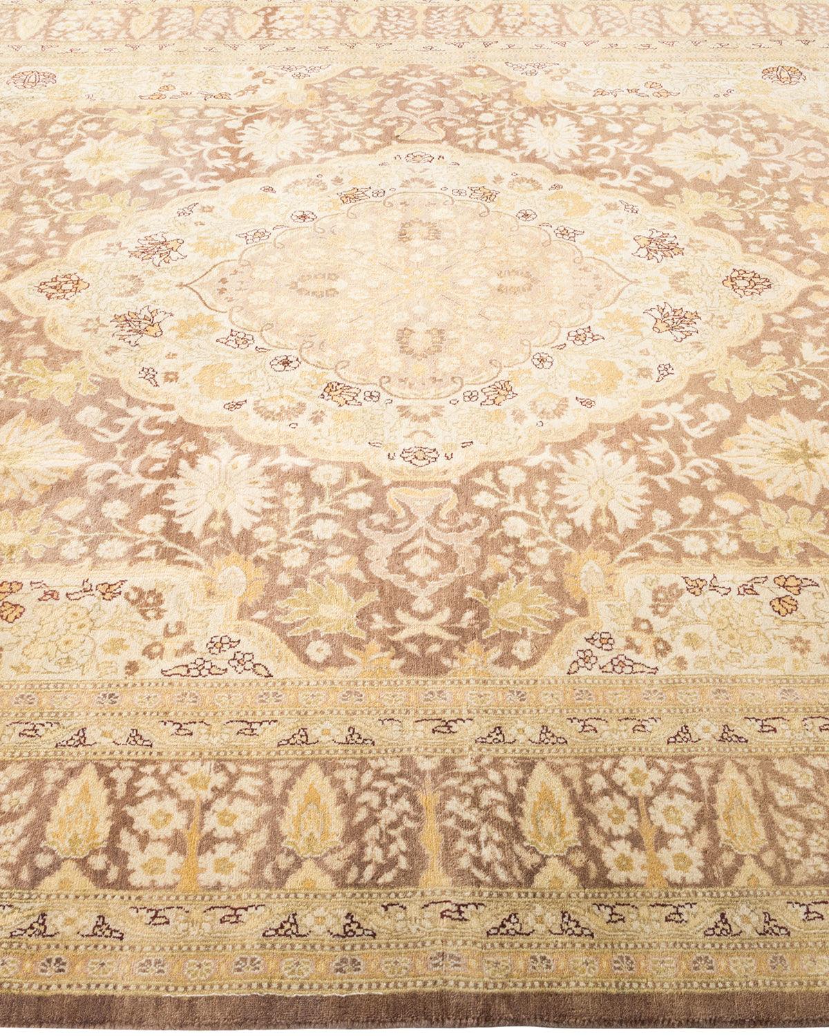 Traditional Mogul Brown Wool Area Rug 6' 2" x 9' 1" - Solo Rugs
