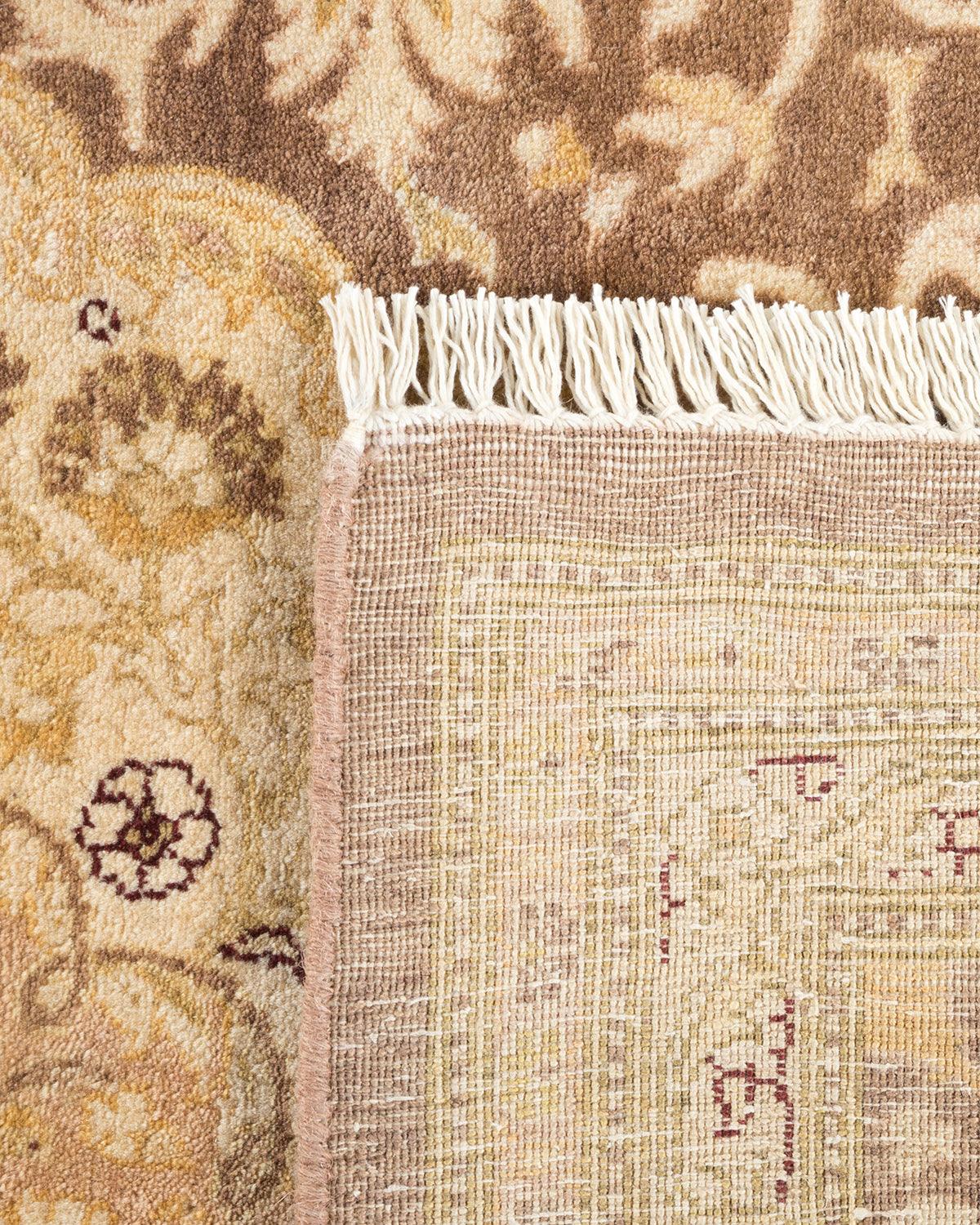 Traditional Mogul Brown Wool Area Rug 6' 2" x 9' 1" - Solo Rugs