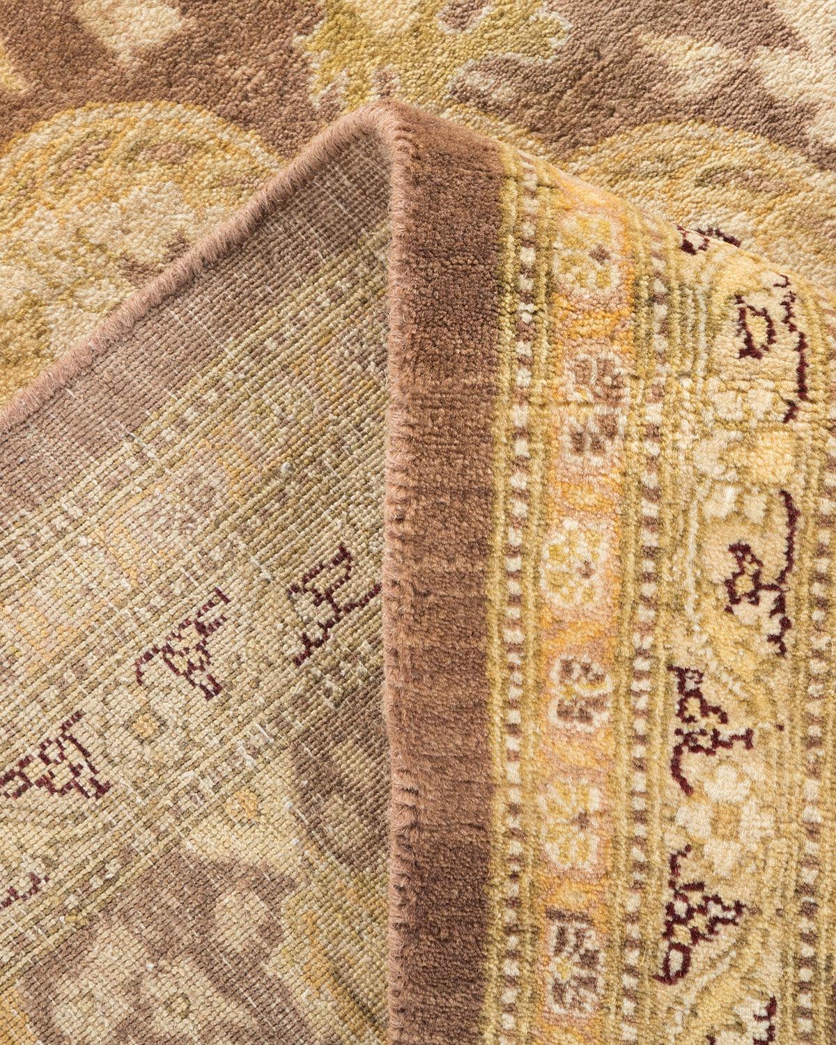 Traditional Mogul Brown Wool Area Rug 6' 2" x 9' 1" - Solo Rugs