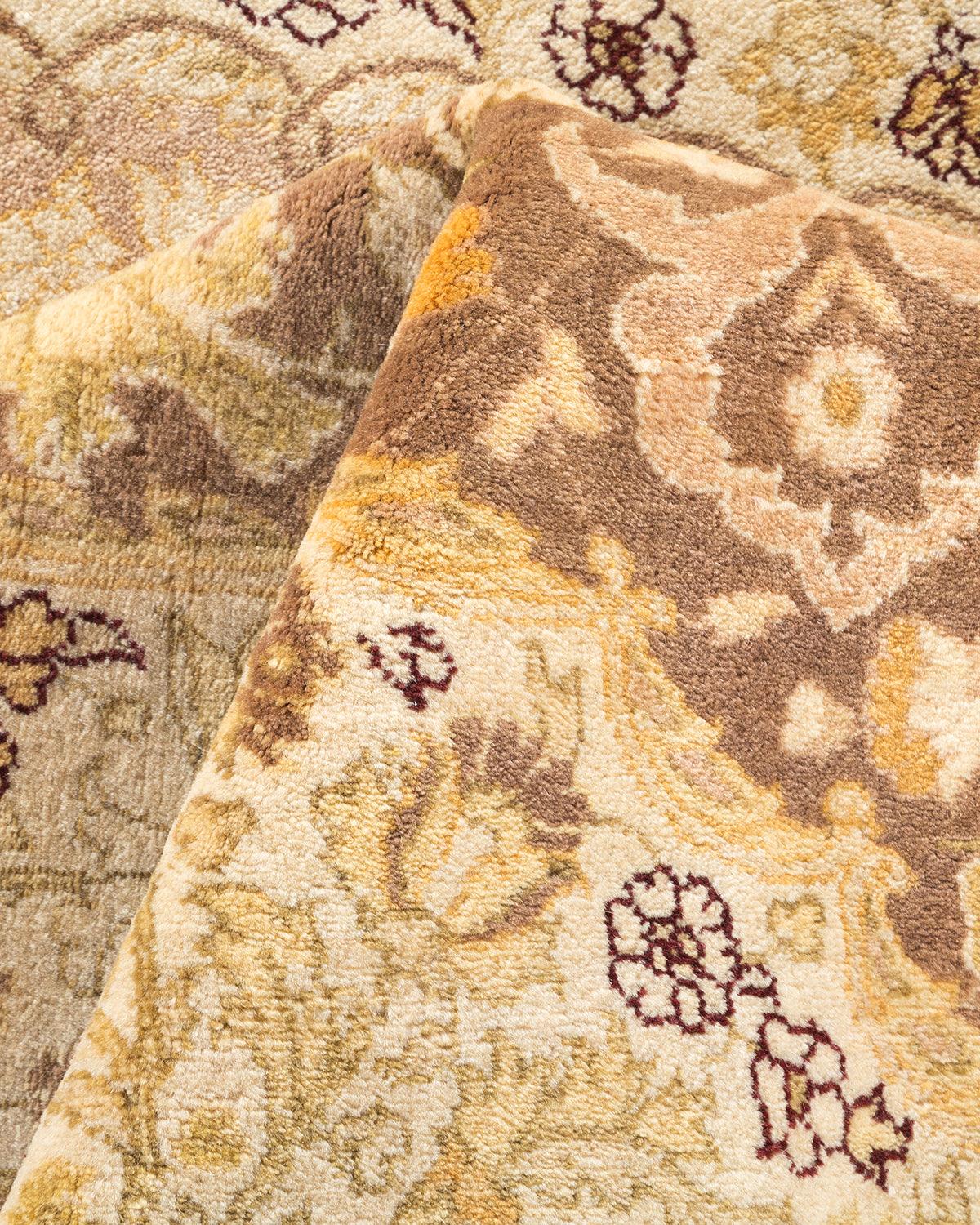 Traditional Mogul Brown Wool Area Rug 6' 2" x 9' 1" - Solo Rugs