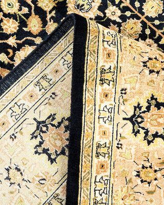 Traditional Mogul Black Wool Area Rug 6' 1" x 9' 0" - Solo Rugs