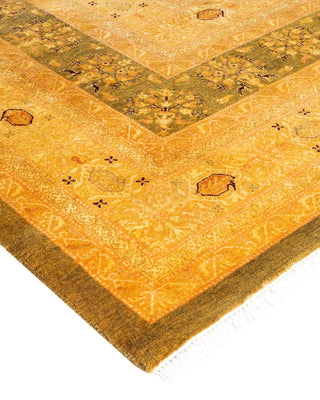 Traditional Mogul Green Wool Area Rug 12' 2" x 15' 4" - Solo Rugs