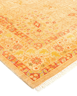 Traditional Mogul Yellow Wool Area Rug 4' 2" x 6' 1" - Solo Rugs