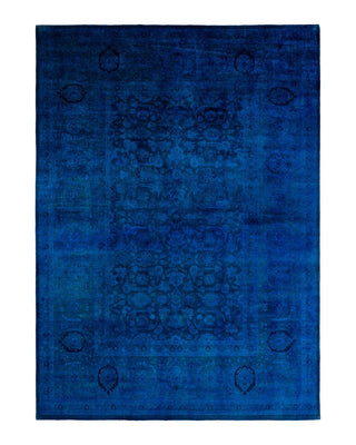 Contemporary Fine Vibrance Blue Wool Area Rug 10' 1" x 13' 10" - Solo Rugs