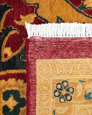 Traditional Mogul Red Wool Area Rug 9' 1" x 12' 1" - Solo Rugs