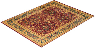 Traditional Mogul Red Wool Area Rug 9' 1" x 12' 1" - Solo Rugs