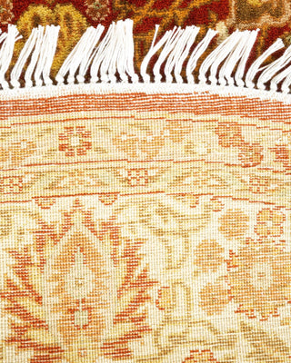 Traditional Mogul Orange Wool Round Area Rug 5' 1" x 5' 1" - Solo Rugs