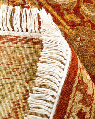 Traditional Mogul Orange Wool Round Area Rug 5' 1" x 5' 1" - Solo Rugs