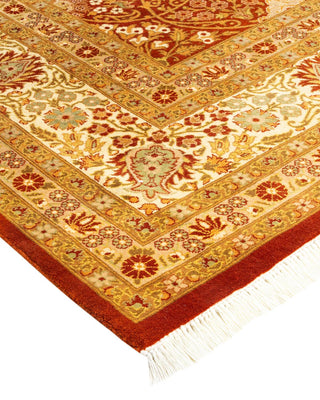 Traditional Mogul Orange Wool Area Rug 8' 1" x 10' 5" - Solo Rugs