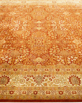 Traditional Mogul Orange Wool Area Rug 8' 1" x 10' 5" - Solo Rugs