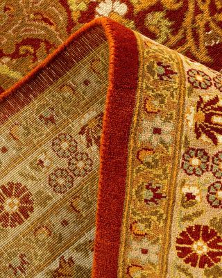 Traditional Mogul Orange Wool Area Rug 8' 1" x 10' 5" - Solo Rugs