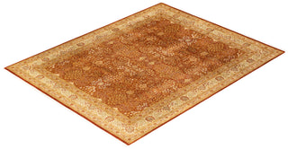 Traditional Mogul Orange Wool Area Rug 8' 1" x 10' 5" - Solo Rugs