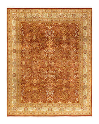 Traditional Mogul Orange Wool Area Rug 8' 1" x 10' 5" - Solo Rugs