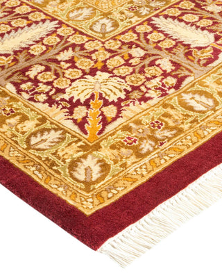 Traditional Mogul Purple Wool Area Rug 7' 10" x 10' 6" - Solo Rugs