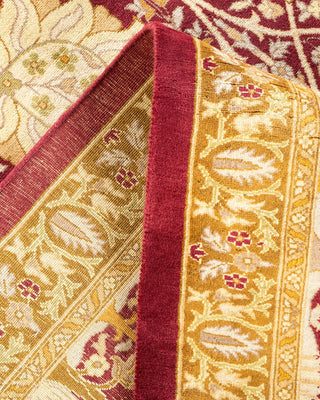 Traditional Mogul Purple Wool Area Rug 9' 3" x 12' 5" - Solo Rugs