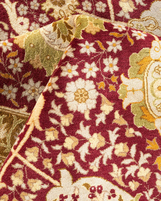 Traditional Mogul Purple Wool Area Rug 9' 3" x 12' 5" - Solo Rugs