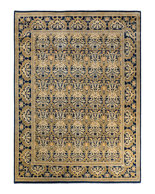 Contemporary Eclectic Blue Wool Area Rug 8' 10" x 12' 2" - Solo Rugs