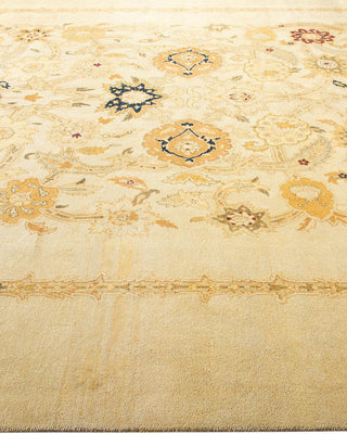 Contemporary Eclectic Ivory Wool Area Rug 9' 1" x 12' 0" - Solo Rugs