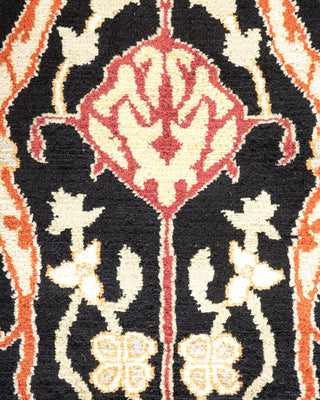 Traditional Mogul Black Wool Area Rug 8' 3" x 10' 1" - Solo Rugs