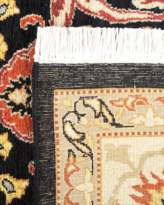 Traditional Mogul Black Wool Area Rug 8' 3" x 10' 1" - Solo Rugs
