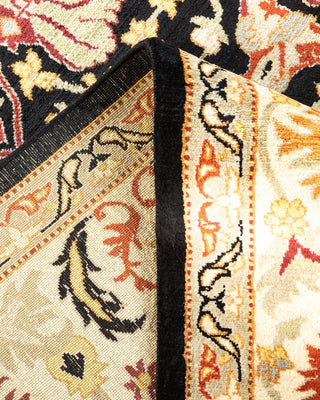 Traditional Mogul Black Wool Area Rug 8' 3" x 10' 1" - Solo Rugs