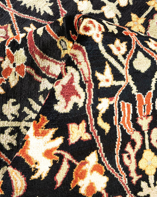 Traditional Mogul Black Wool Area Rug 8' 3" x 10' 1" - Solo Rugs