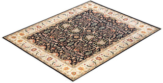 Traditional Mogul Black Wool Area Rug 8' 3" x 10' 1" - Solo Rugs