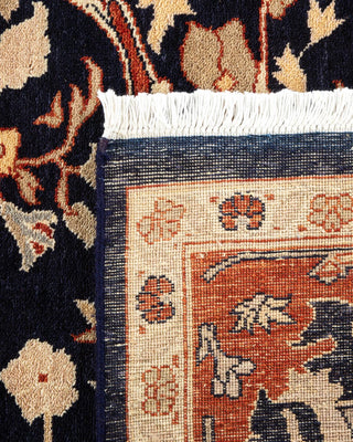 Traditional Mogul Blue Wool Area Rug 9' 3" x 12' 5" - Solo Rugs