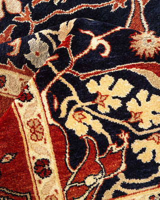 Traditional Mogul Blue Wool Area Rug 9' 3" x 12' 5" - Solo Rugs
