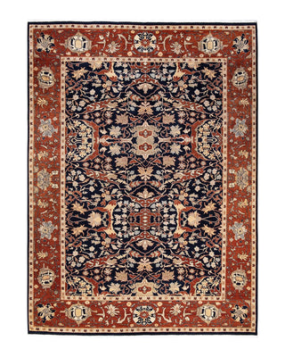 Traditional Mogul Blue Wool Area Rug 9' 3" x 12' 5" - Solo Rugs