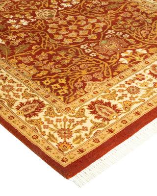 Traditional Mogul Orange Wool Area Rug 3' 1" x 5' 4" - Solo Rugs