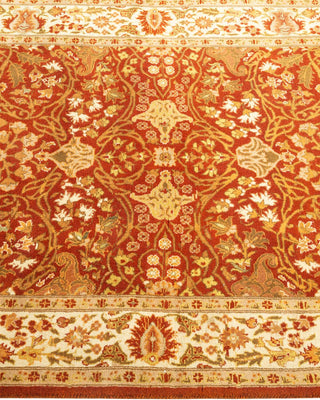 Traditional Mogul Orange Wool Area Rug 3' 1" x 5' 4" - Solo Rugs