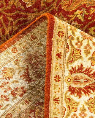 Traditional Mogul Orange Wool Area Rug 3' 1" x 5' 4" - Solo Rugs