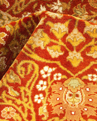 Traditional Mogul Orange Wool Area Rug 3' 1" x 5' 4" - Solo Rugs