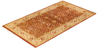 Traditional Mogul Orange Wool Area Rug 3' 1" x 5' 4" - Solo Rugs