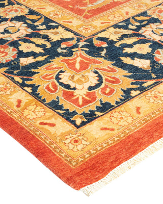 Traditional Mogul Orange Wool Area Rug 9' 10" x 13' 9" - Solo Rugs