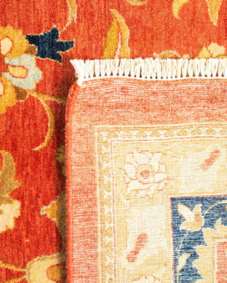 Traditional Mogul Orange Wool Area Rug 9' 10" x 13' 9" - Solo Rugs