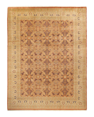 Traditional Mogul Brown Wool Area Rug 10' 3" x 13' 4" - Solo Rugs