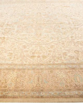Traditional Mogul Ivory Wool Area Rug 9' 1" x 12' 3" - Solo Rugs