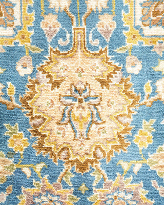 Traditional Mogul Light Blue Wool Area Rug 6' 2" x 9' 6" - Solo Rugs