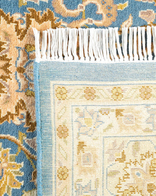 Traditional Mogul Light Blue Wool Area Rug 6' 2" x 9' 6" - Solo Rugs