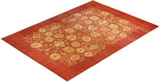 Contemporary Eclectic Orange Wool Area Rug 8' 10" x 12' 5" - Solo Rugs
