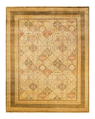 Contemporary Eclectic Green Wool Area Rug 8' 10" x 11' 7" - Solo Rugs