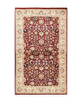 Traditional Mogul Red Wool Area Rug 3' 1" x 5' 3" - Solo Rugs