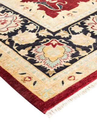 Traditional Mogul Red Wool Area Rug 9' 2" x 12' 3" - Solo Rugs