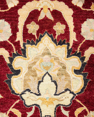 Traditional Mogul Red Wool Area Rug 9' 2" x 12' 3" - Solo Rugs