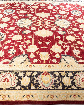 Traditional Mogul Red Wool Area Rug 9' 2" x 12' 3" - Solo Rugs