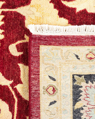 Traditional Mogul Red Wool Area Rug 9' 2" x 12' 3" - Solo Rugs